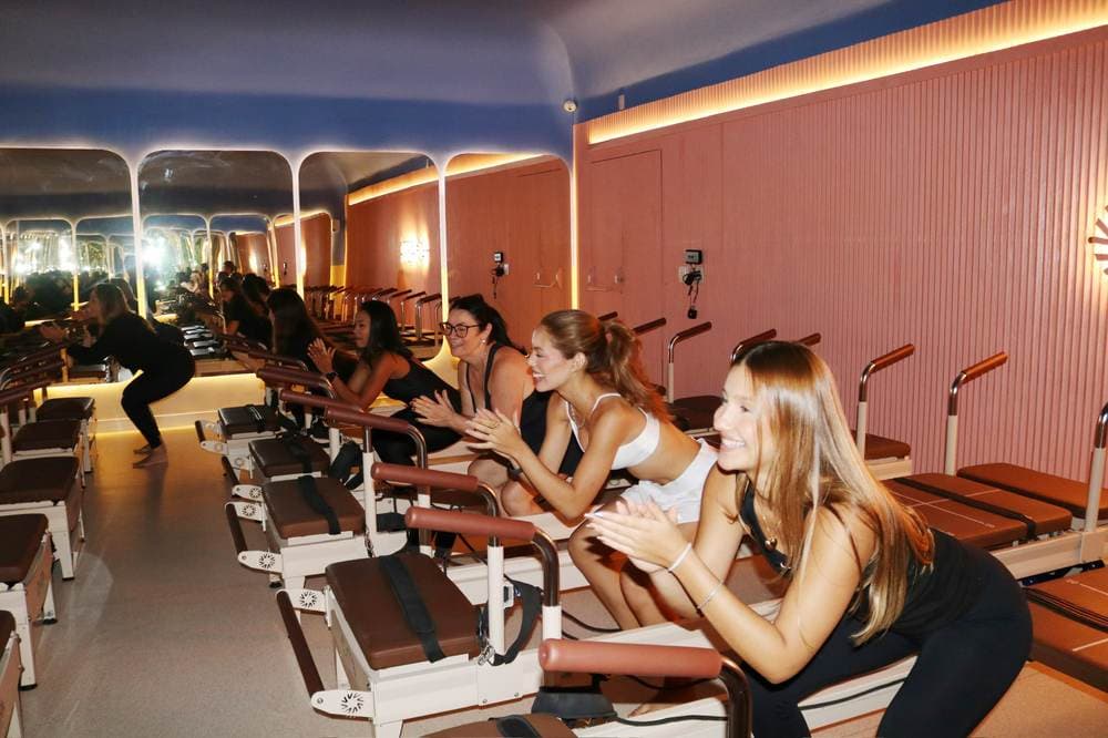 Convidadas reunidas na Aera Pilates
